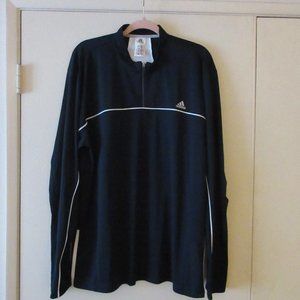 Adidas Men's Size XL Quarter Zip LS Pullover top, Navy Blue Tennis, Gym New